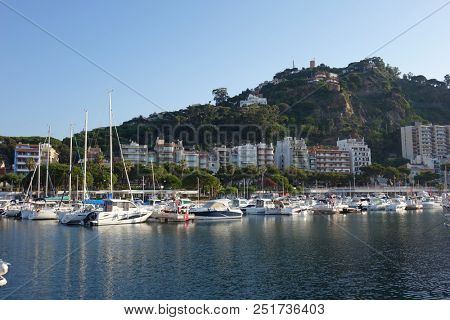 Blanes, Costa Brava, Spain, June 29, 2018. Port of Blanes