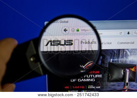 Ryazan, Russia - July 11, 2018: Asus.com Website On The Display Of Pc