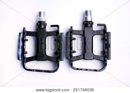 Bicycle Pedals With Reflector Isolated On White Background