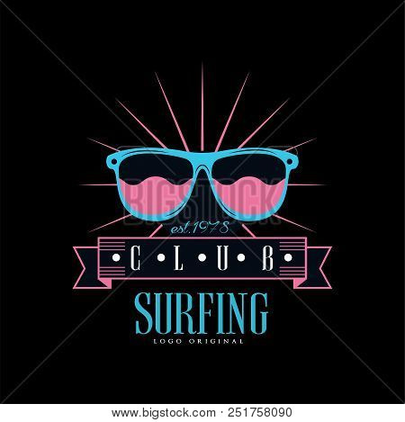 Surfing Club Logo Original Est 1978, Design Element Can Be Used For Surf Club, Shop, T Shirt Print, 