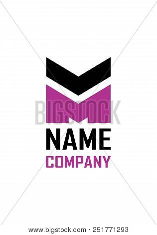 M Logo. M Letter Design Vector With Pink Color.