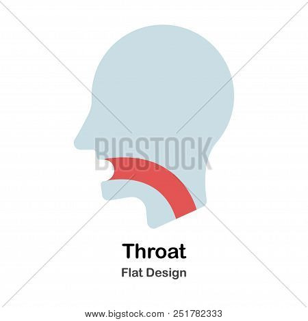 Human Throat In Flat Vector Illustration Design Icon