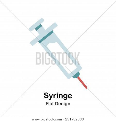 Syringe In Flat Vector Illustration Design Icon