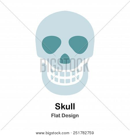 Human Skull In Flat Vector Illustration Design Icon