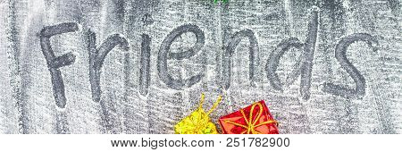 Caption Friends Of Flour On A Gray Background.