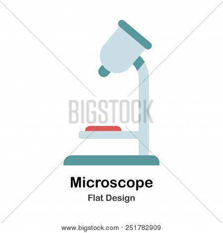 Microscope In Flat Vector Illustration Design Icon