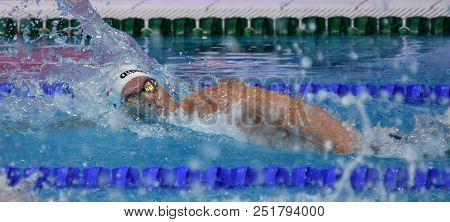 Budapest, Hungary - Jul 25, 2017. Competitive Swimmer Kozma Dominik (hun) In The 200m Freestyle Fina