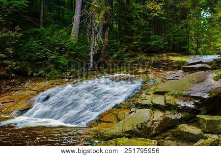 Waterfall At Mumlava - Krkonose Czech Mountains