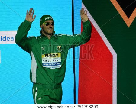 Budapest, Hungary - Jul 25, 2017. Competitive Swimmer Van Der Burgh Cameron (rsa) In The 50m Breasts