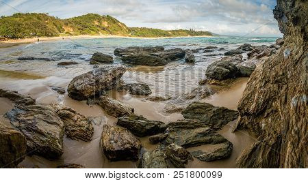 Big Rocks In The Ocean In Shelly Beach In Nambucca Heads In Australia