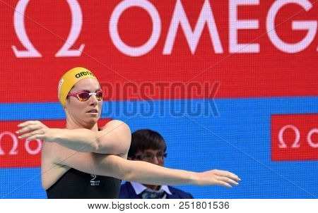 Budapest, Hungary - Jul 25, 2017. Competitive Swimmer Seebohm Emily (aus) In The 100m Backstroke Fin