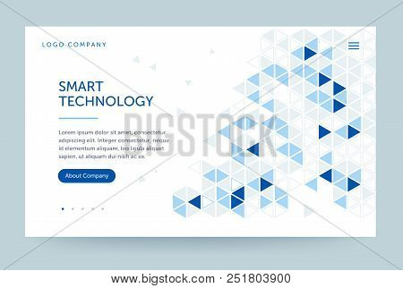 Homepage Template. Header For Website And Mobile Website. Concept Of Computer Technology. Abstract G
