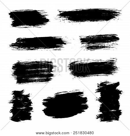 Brush Strokes Set Hand Drawn Scribble Abstract Vector Illustration. Border Design Template. Eps 10