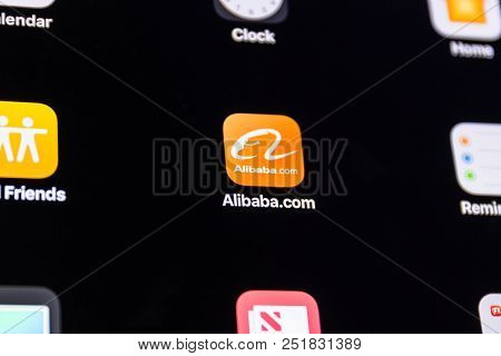 Indianapolis - Circa August 2018: Alibaba App Icon. Alibaba Group Is An E-commerce, Retail, Internet