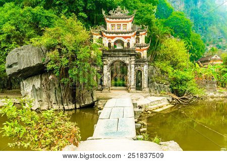 Gate Entrance To Old Bich Dong Pagoda Complex, Tam Coc, Ninh Binh In Vietnam