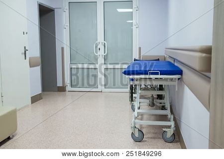 Cheap Gurney In The Poor Hospital Corridor
