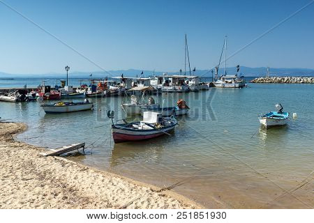 Nea Fokea, Kassandra, Chalkidiki, Greece - June 24, 2014: Port Of Nea Fokea At Kassandra Peninsula, 