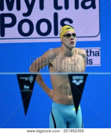 Budapest, Hungary - Jul 25, 2017. Competitive Swimmer Larkin Mitchell (aus) In The 100m Backstroke F