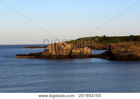Beach Landscape Of Nahant, Massachusetts In The Summer Time At Dusk.