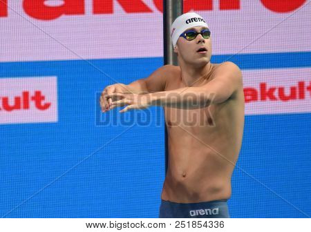 Budapest, Hungary - Jul 25, 2017. Competitive Swimmer Kenderesi Tamas (hun) In The 200m Butterfly Se