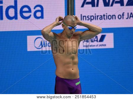 Budapest, Hungary - Jul 25, 2017. Competitive Swimmer Cseh Laszlo (hun) In The 200m Butterfly Semifi