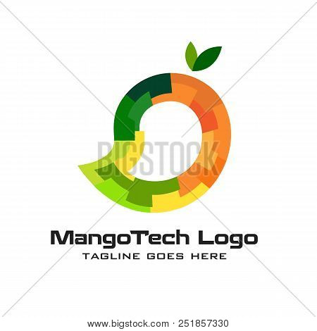 Creative Mango Logo, Harmonious Colorful Concept Combination, Vector Logo Template, Technology Media