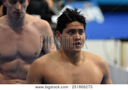 Budapest, Hungary - Jul 26, 2017. Competitive Swimmer Schooling Joseph (sgp) Swimming 100m Freestyle