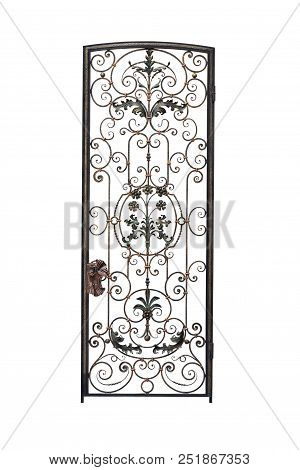 Forged Doors With Decor.  Isolated Over White Background.