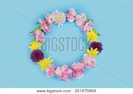 Flower Flat Lay Flower Fream Romantic Concept