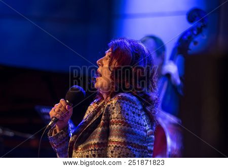 Cracow, Poland - July 31, 2018: Urszula Dudziak Live On Stage In Manggha Museum Of Japanese Art And 