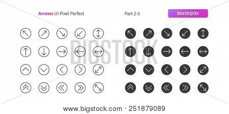 Arrows Ui Pixel Perfect Well-crafted Vector Thin Line And Solid Icons 30 3x Grid For Web Graphics An