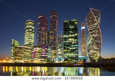 Moscow, Russia - August 1, 2018: Moscow International Business Centre (mibc) On Presnenskaya Embankm