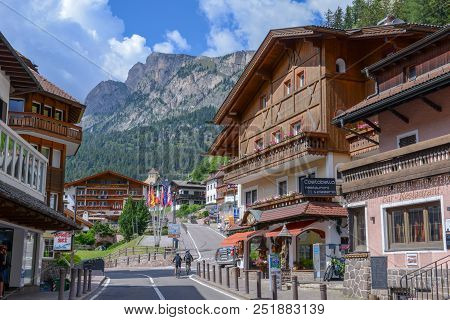 Village On Gardena Valley In The Dolomites