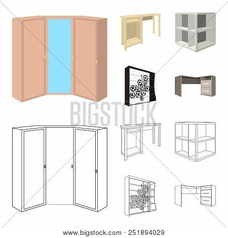 Dressing Table, Corner Shelves, Computer Desk, Wardrobe With Glass. Bedroom Furniture Set Collection