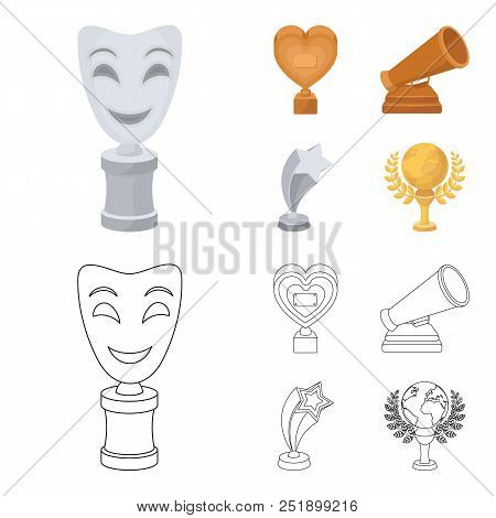White Mask Mime For The Best Drama, A Prize In The Form Of The Heart And Other Prizes.movie Awards S