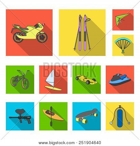 Extreme Sport Flat Icons In Set Collection For Design.different Kinds Of Sports Vector Symbol Stock 
