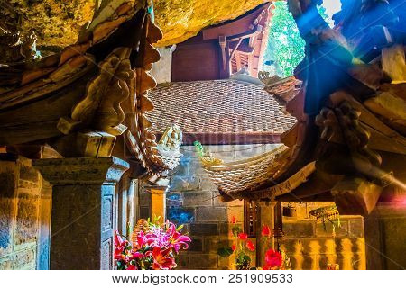 Mysterious Place Of The Ancient Bich Dong Pagoda Complex, Tam Coc, Ninh Binh In Vietnam