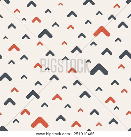 Seamless Color Pattern. Arrows Motif. Smooth Arrows. Minimalist Abstract Background. Simple Modern P