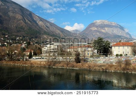 Photography Showing The Isère River In Grenoble, France
