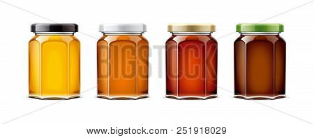 Clear Honey Jar Mockup. Second Version. 3d Rendering