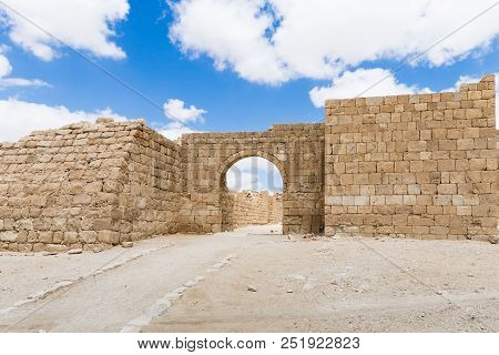 The Central Gate In The Fortress Wall Of The Nabataean City Of Avdat, Located On The Incense Road In