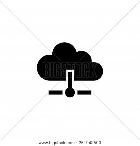 Creative Cloud Storage. Flat Vector Icon Illustration. Simple Black Symbol On White Background. Crea