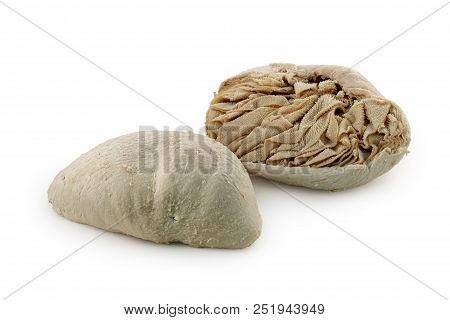 Boiled Beef Stomach On A White Isolated Background