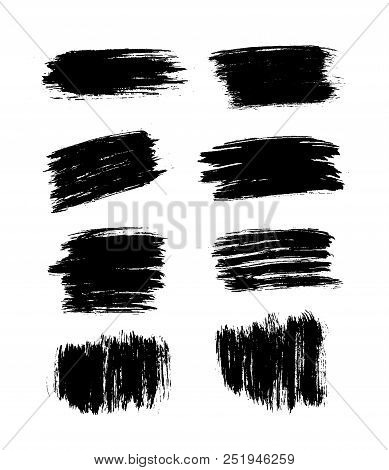 Brush Strokes Set Hand Drawn Scribble Abstract Vector Illustration. Border Design Template.