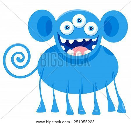 Blue Monster Fantasy Character Cartoon Illustration