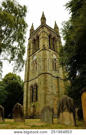 An Exterior View Of The Old Stone Church Building In The North Yorkshire Town Of Helmsley