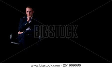 Concept Business People. Businessman On The Background. Businessmen Look Dastardly. Businessmen Show