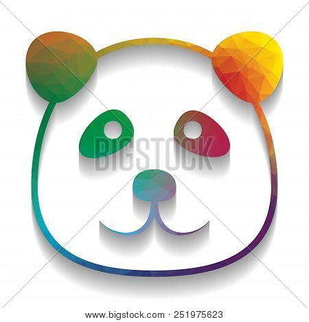 Panda Sign Illustration. Vector. Colorful Icon With Bright Textu