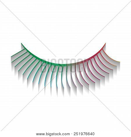 Eyelashes Sign. Vector. Colorful Icon With Bright Texture Of Mos