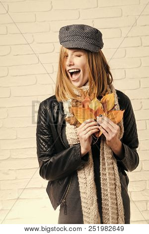 Happy Model With Stylish Hair In Hat.